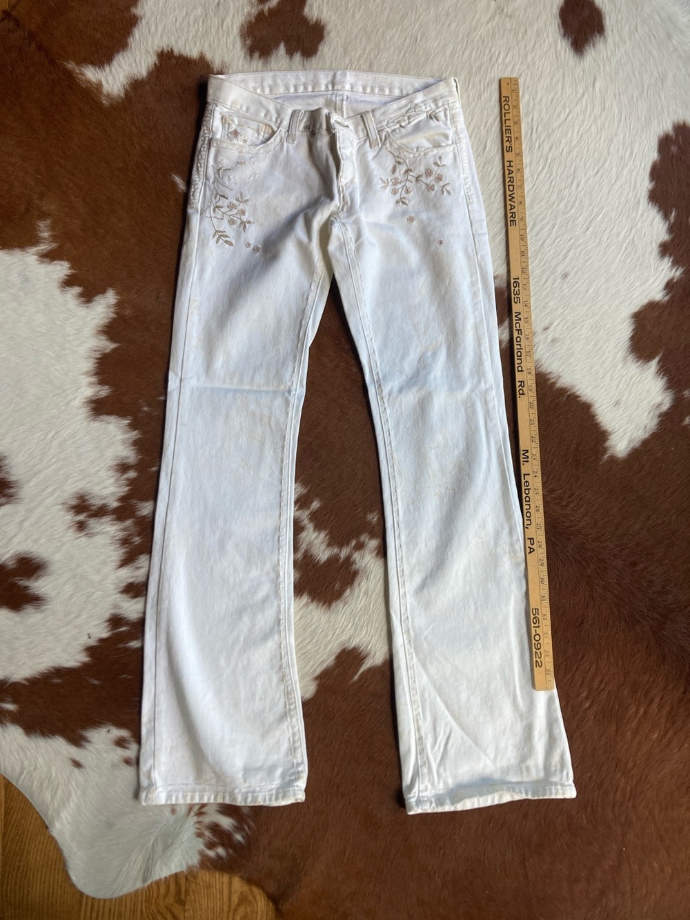 Whitney floral embroidered Polo by Ralph Lauren White Embroidered Wide Leg Jeans